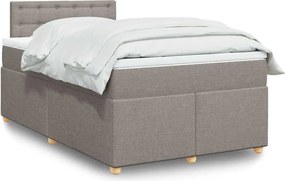 VidaXL Κρεβάτι Boxspring με Στρώμα Taupe 120x190 εκ. Υφασμάτινο