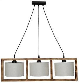 Φωτιστικό Οροφής Τρίφωτο Heronia HKF-01 14-0228 Wood/White