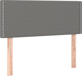 vidaXL Κρεβάτι Boxspring με Στρώμα Σκούρο Γκρι 90x190 εκ. Υφασμάτινο