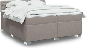vidaXL Κρεβάτι Boxspring με Στρώμα Taupe 200x200 εκ. Υφασμάτινο