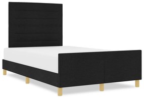 vidaXL Μαύρο Υφασμάτινο Κρεβάτι 140x200 εκ.