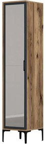 Ντουλάπα Μονόφυλλη Kumsal 845HCT5404 40x47,5x201,4cm Walnut-Anthracite Μονόφυλλη