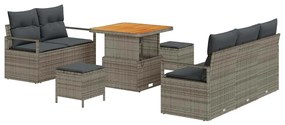vidaXL Σετ Καναπέ Κήπου με μαξιλάρι 8 pcs Γκρι Πολυ ράταν