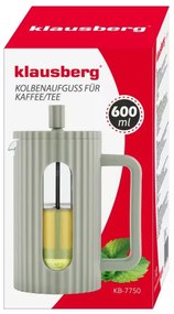 Πρέσα γαλλικού καφέ/τσάι Klausberg KB 7750, 0.6 l, Μη θερμαινόμενο σώμα, Γυάλινη, Μέντα