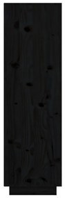 vidaXL Ντουλάπι Ψηλό Μαύρο 38 x 35 x 117 εκ. από Μασίφ Ξύλο Πεύκου