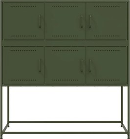 vidaXL Ντουλάπι Πράσινο Λαδί 100,5x39x107 εκ. από Ατσάλι