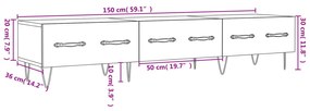 Έπιπλο Τηλεόρασης Λευκό 150x36x30 εκ. από Επεξεργασμένο Ξύλο - Λευκό