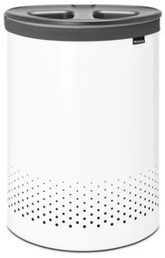 Καλάθι πλυσίματος Brabantia Selector 1003787, 55 l, 2 διαμερίσματα, οπές εξαερισμού, πλήρωση χωρίς άνοιγμα, Λευκό