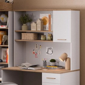 Σύνθεση Γραφείου Ξύλο / Λευκό Δρυς DEPRO 120x30.5x102.2
