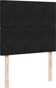 vidaXL Κρεβάτι Boxspring με Στρώμα Μαύρο 120x190 εκ. Βελούδινο