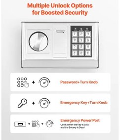VEVOR 0.6 Cubic Feet Drop Safe, Drop Slot Safe Box with Password and Turn Knob, Heavy Duty Compact Cash Depository Box with a Front Lock Slot for Cash, Bank Slips, Jewelry, Documents, Bills, Black