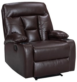 Πολυθρόνα relax με μηχανισμό massage Terpsi  καφέ PU 80x94x100εκ Model: 269-000011