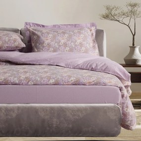 Παπλωματοθήκη Happy Flannel 9682 (Σετ 2τμχ) Lilac-Grey Das Home Μονό 160x240cm 100% Βαμβακερή Φανέλα