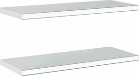 vidaXL Ράφια Τοίχου 2Τεμ. Ασημί 75x30 εκ. Ανοξείδωτο Ατσάλι