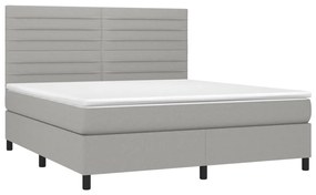 ΚΡΕΒΑΤΙ BOXSPRING ΜΕ ΣΤΡΩΜΑ &amp; LED ΑΝ.ΓΚΡΙ 160X200ΕΚ. ΥΦΑΣΜΑΤΙΝΟ 3134965