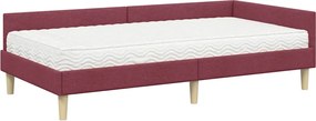 vidaXL Κρεβάτι γωνίας με στρώμα με στρώμα 2 pcs Γκρι ύφασμα