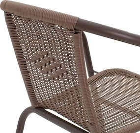 Πολυθρόνα Obbi pakoworld μέταλλο-pe καφέ 53x59x72εκ