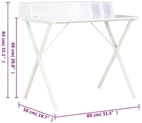 vidaXL Γραφείο Λευκό 80 x 50 x 84 εκ.