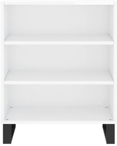 vidaXL Ραφιέρα Γυαλιστερή Λευκή 57 x 35 x 70 εκ. από Επεξεργ. Ξύλο