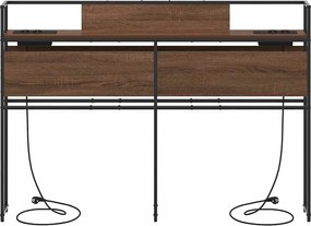 vidaXL Κεφαλάρι Αποθήκης με ράφι Καφέ δρυς 150 cm Επεξεργασμένο ξύλο