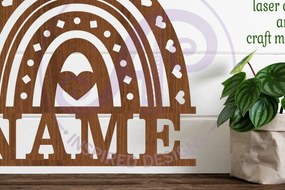 Σετ των 3 Intra απο ξύλο plywood 3mm-4mm πάχος Boho Rainbow Theme Sign Δίασταση 6x6 cm INTRAFABR-96099230