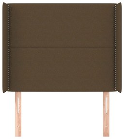 Κεφαλάρι με Πτερύγια Σκούρο Καφέ 83x16x118/128 εκ. Υφασμάτινο 3119417