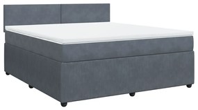 ΚΡΕΒΑΤΙ BOXSPRING ΜΕ ΣΤΡΩΜΑ ΣΚΟΥΡΟ ΓΚΡΙ 180X200 ΕΚ. ΒΕΛΟΥΔΙΝΟ 3287801