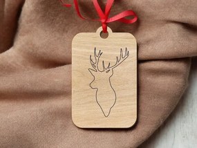 Σετ των 3 Intra απο ξύλο plywood 3mm-4mm πάχος – Χριστουγεννιάτικο στολίδι με χαραγμένο κεφάλι ταράνδου 25x25 cm INTRAVECTRY-MY550297