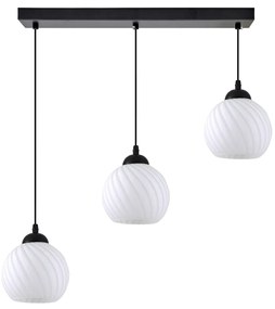 Φωτιστικό Οροφής Τρίφωτο Homelighting Swirl 77-8198 White/Black