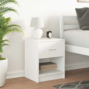 vidaXL Κομοδίνο με Συρτάρι Λευκό 40x34x50 εκ.