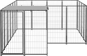 vidaXL Σπιτάκι Σκύλου Μαύρο 6,05 m² Ατσάλινο