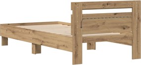 vidaXL Σκελετός Κρεβατιού Artisan Δρυς 80 x 200 cm Επεξεργασμένο Ξύλο