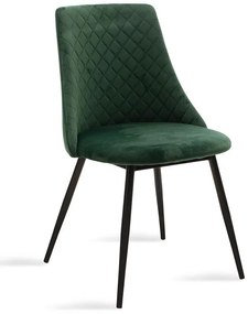 Καρέκλα Giselle βελούδο σκούρο πράσινο-μαύρο πόδι 51x52x82 εκ.