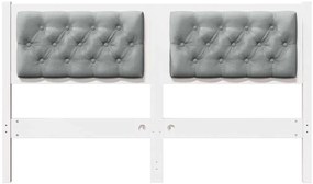 vidaXL Κεφαλάρι Άλλο Λευκό και ανοιχτό γκρι 150 cm Μασίφ ξύλο πεύκου