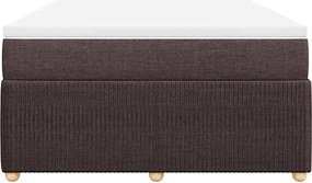 vidaXL Κρεβάτι Boxspring με Στρώμα Σκούρο Καφέ 140x200 εκ Υφασμάτινο
