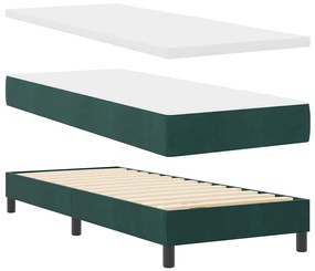 vidaXL Κρεβάτι με ελατήρια Σκούρο πράσινο 80 x 200 cm Βελούδο