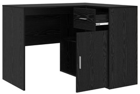 vidaXL Γραφείο Γωνίας Μαύρης Βελανιδιάς 102x88x75 cm Επεξεργασμένη Ξυλεία