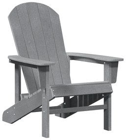 vidaXL Καρέκλα Adirondack  Ανοιχτό γκρι 74x82x91 cm HDPE