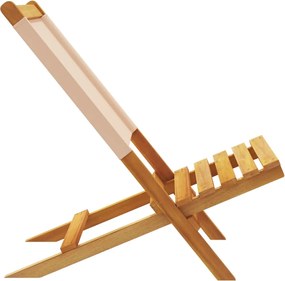 vidaXL Καρέκλες Κήπου 2 τεμ. Μπεζ Μασίφ Ακακία &amp; Ύφασμα