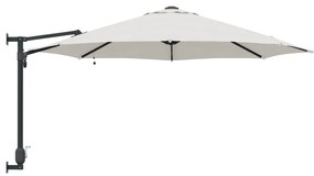 vidaXL Τοίχου Ομπρέλα Κήπου με LEDs Μπεζ 248 εκ.