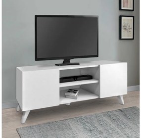 Έπιπλο τηλεόρασης Evelyn Megapap από μελαμίνη λευκό 140x35x46εκ. GP041-0066,1-GP041-0066,1-Λευκό GP041-0066,1