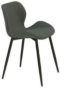 Καρέκλα Μεταλλική Lilian ΕΜ766,4Μ Black-Grey Σετ 4τμχ Metal, Fabric