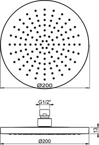 Almar Emotion E044076+C13500 Chrome  - Κεφαλή Ντους με Βραχίονα