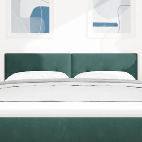 vidaXL LED Κεφαλόग्रीφη με κουμπιά, Σκούρο Πράσινο 80 εκ. Βελούδο