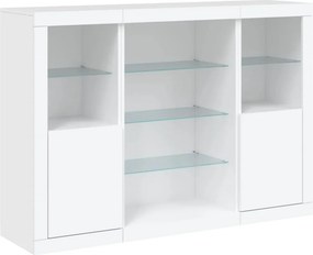 vidaXL Μπουφέδες με Φώτα LED 3 τεμ. Λευκοί από Επεξεργασμένο Ξύλο
