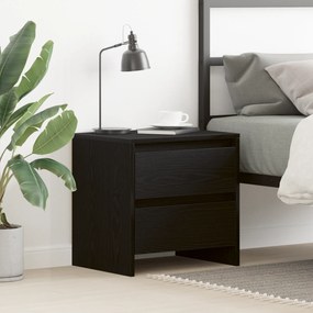vidaXL Κομοδίνο Μαύρη Δρυς 45x34x44,5 εκ. Κατασκευασμένο Ξύλο
