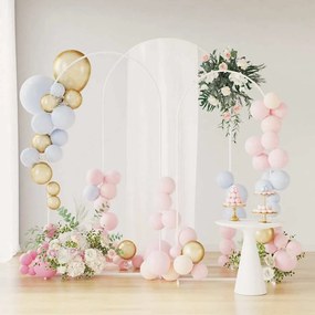 vidaXL Αψίδα Γάμου 3 pcs Λευκός Ατσάλι