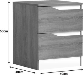 Κομοδίνο Verena pakoworld sonoma-λευκό 40x40x50εκ