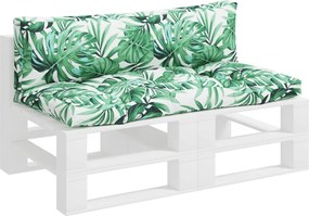 vidaXL Μαξιλάρια Παλέτας 2 τεμ. Σχέδιο Φύλλων Υφασμάτινα