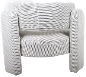 Πολυθρόνα ArteLibre ADRASTEA Λευκό Ύφασμα 94x88x73cm